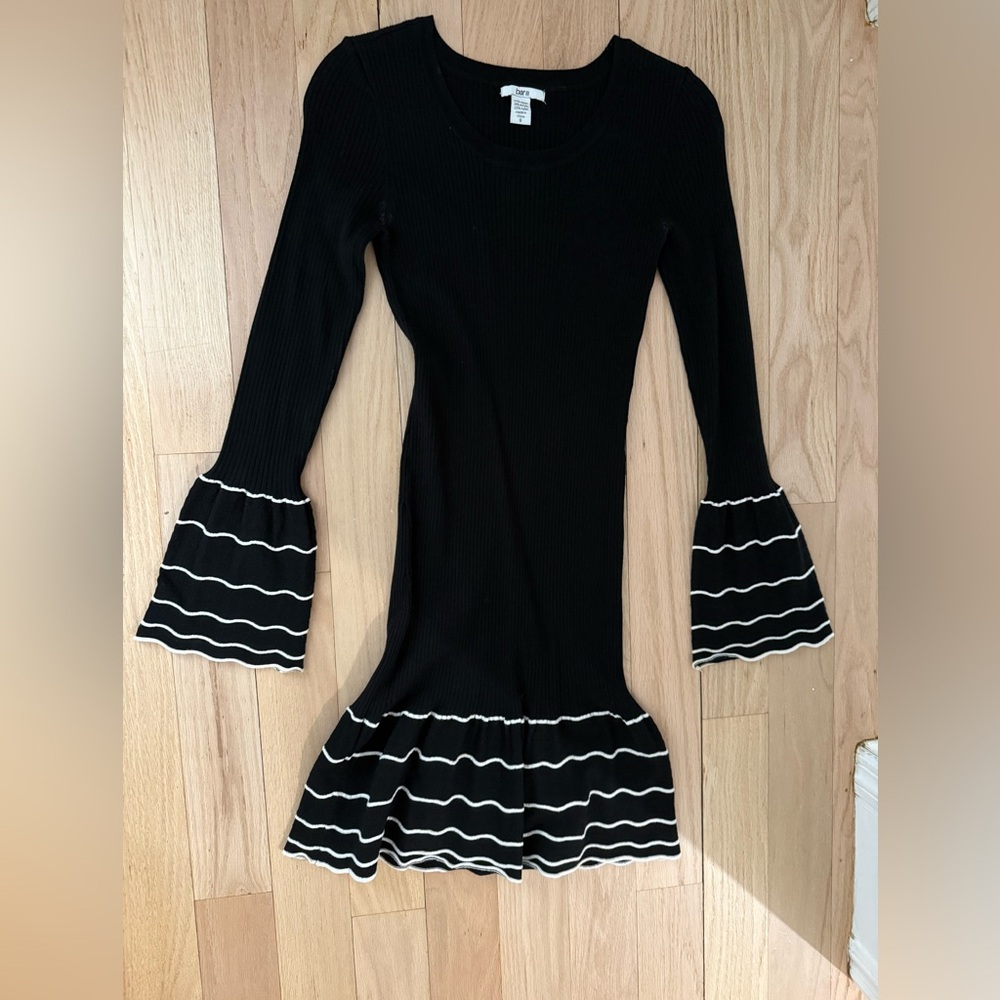 Bar III Black Ribbed Knit Top